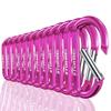 3" Aluminum D Ring Carabiners Clip D Shape Spring Loaded Gate Small Keychain Carabiner Clip Set for Outdoor Camping Mini Lock Snap Hooks Spring Link Key Chain Durable Improved 12 PCS (Fuschia)