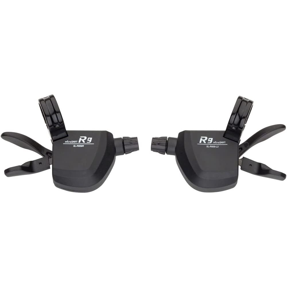 microSHIFT R859 2 x 9-Speed Flat Bar Road Shifters Shimano Compatible Black