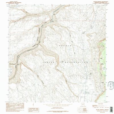 YellowMaps Bitter Springs AZ topo map, 1:24000 Scale, 7.5 X 7.5 Minute, Historical, 1985, Updated 1985, 26.8 x 21.6 in - Tyvek