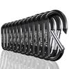 3" Aluminum D Ring Carabiners Clip D Shape Spring Loaded Gate Small Keychain Carabiner Clip Set for Outdoor Camping Mini Lock Snap Hooks Spring Link Key Chain Durable Improved 12 PCS (Black)
