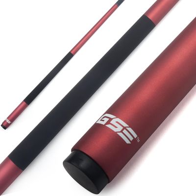 GSE Games & Sports Expert 58" 2-Piece Fiberglass Graphite Composite Billiard Pool Cue Stick for Men/Women, Billiard Cue Stick for House or Commercial/Bar Use (Matte Red, 18 Oz)