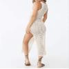 bestyou Crochet Cover Ups for Women Hollow Out Sleeveless Bikini Swimsuit Swimwear Side Split Long Beach Dresses (Off White C) view 3