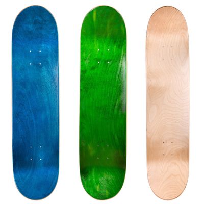 Cal 7 Blank Maple Skateboard Decks (Blue, Green, Natural, 7.75 inch)