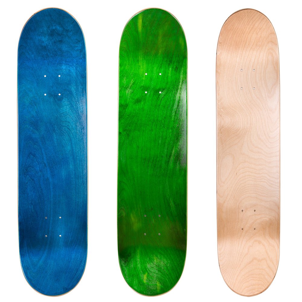Cal 7 Blank Maple Skateboard Decks (Blue, Green, Natural, 7.75 inch)