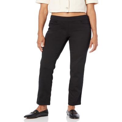 Briggs New York Women's Curvy Cotton Super Stretch Pull On Pant Pants, Black, 16