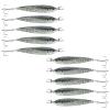 10pcs Silver Black 1oz Fishing Metal Mega Live Bait Jig with a Treble Hook view 1