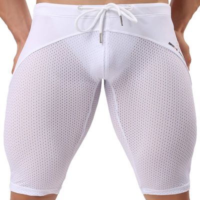 BRAVE PERSON 40 Nylon Mesh Tight Medium Pants Running Fitness Leisure Yoga Pants (XL / 32-37, 2240 - White)