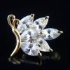 18k Gold GF Diamond simulant butterfly brooch pin, Gold, Dimension: 20mm(H) x 25mm(W) view 2