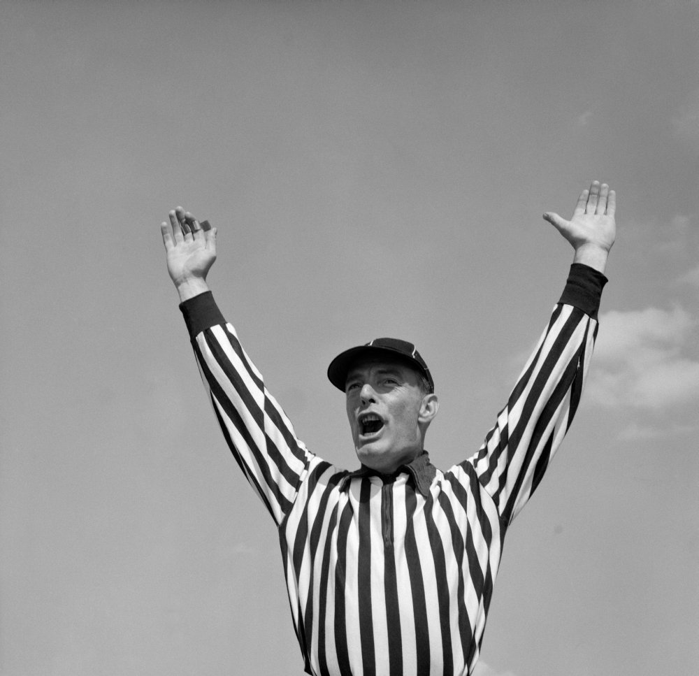 1950s Football Referee Making Touchdown Signal Poster Print By Vintage Collection (24 X 24)
