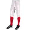 CHAMPRO boys Classic Youth Triple Crown Pinstripe Polyester Baseball Knicker, White, Scarlet, X-Small US view 1