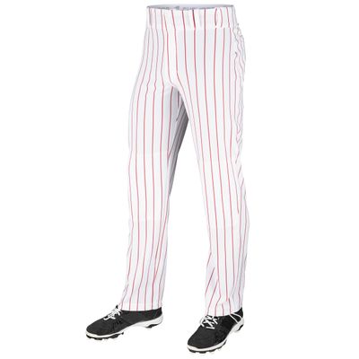 CHAMPRO boys Champro Youth Pinstripe Ob Triple Crown Open Bottom Baseball Pant, White,scarlet, X-Large US
