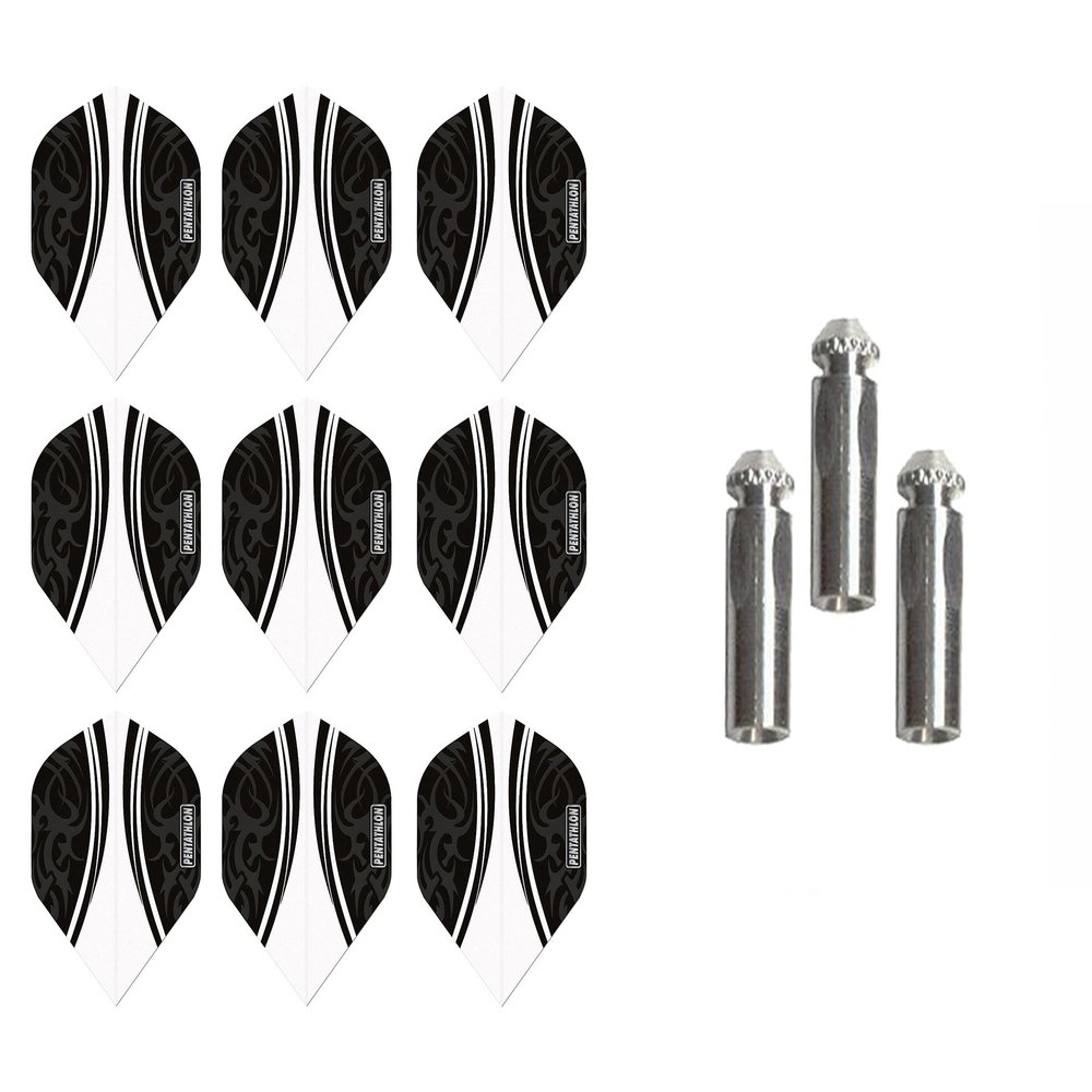 3 Sets of Pentathlon Vizion Swish Standard Dart Flights Plus 1 Set of 3 Aluminum Dart Flight Protectors (Clear)