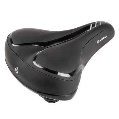 VELO Unisex's Fit Townie Saddle for Bicycle, Black, X-Large