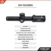 Athlon Optics, Cronus BTR, Riflescope, 1-6x24, Direct Dial, Side Focus, 24mm, ATSR2 SFP IR MOA Reticle view 3