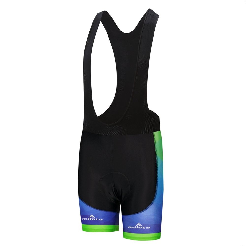 Uriah Men's Bicycle Bib Shorts Black Gel Padded Tights Fluorescence Green Size 5XL(CN)