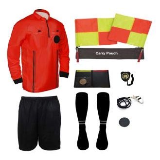 New! 2018 Pro Soccer Referee Package Full Sleeve (11 Piece) (Red, AXL (Chest 48-50"))