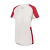 Augusta Sportswear Womens Cutter Softball Jersey, White/Red 2XL