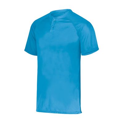 Augusta Sportswear Attain Wicking Two-Button Baseball Jersey Power Blue XL