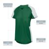 Augusta Sportswear Womens Cutter Softball Jersey, Dark Green/White 2XL view 4
