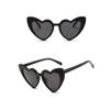 Fashion Culture Women's Shine Flat Heart Cat Eye Sunglasses, Black Gloss (Grey) view 1