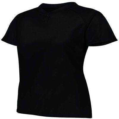 Augusta Sportswear Womens Attain Two-Button Jersey XS Black