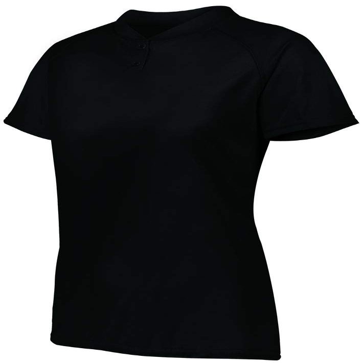 Augusta Sportswear Womens Attain Two-Button Jersey XS Black