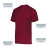 Attain Wicking Two-Button Baseball Jersey Cardinal L view 3
