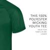 Augusta Sportswear Youth Attain Wicking Two-Button Baseball Jersey Dark Green L view 4