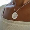 AJ's Collection Personalized Round Four Stacked Names Sterling Silver Necklace With Birthstone Setting. Customize a Round Charm. Choice of Sterling Silver Chain. Gift For Her and All Occasions view 4
