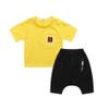 FTSUCQ Boys Number Printed Tracksuits Sport Shirt Top + Middle Pants,Yellow 140 view 1