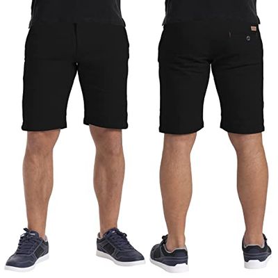 WESTACE Mens Stretch Chino Shorts Casual Flat Front Slim Fit Shorts Spandex Half Pant (38, Black)