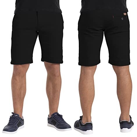 WESTACE Mens Stretch Chino Shorts Casual Flat Front Slim Fit Shorts Spandex Half Pant (38, Black)