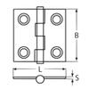 2 x Heavy Duty 316 Marine Grade Stainless Steel 1.5 x 1.5 Butt Hinge view 2