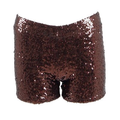 Very Last Shop Women Sexy Hot Glitter Sequin Shorts Summer Club Wear Multi-Color US Women-XS Brown