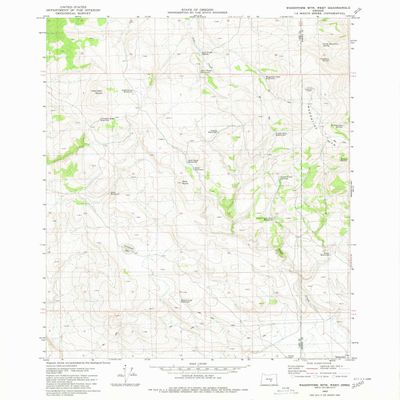 YellowMaps Wagontire MTN West OR topo map, 1:24000 Scale, 7.5 X 7.5 Minute, Historical, 1980, Updated 1980, 26.7 x 21.9 in - Tyvek