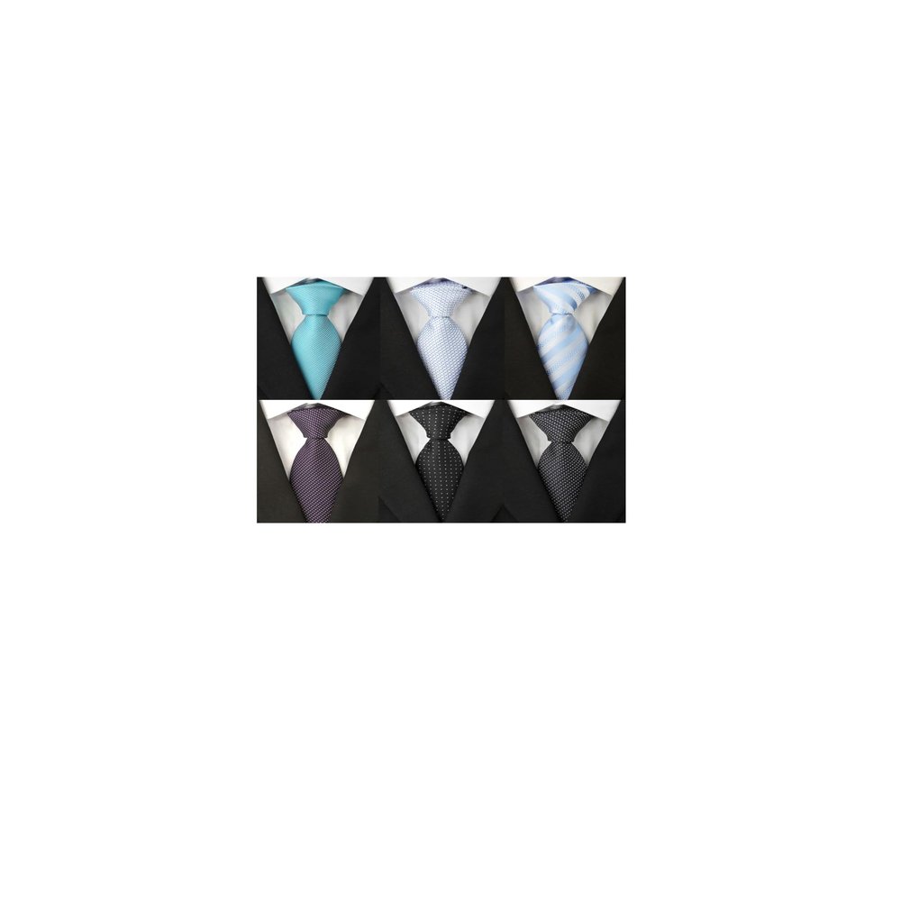 Adulove Men's Necktie Classic Silk Tie Woven Jacquard Neck Ties 6 PCS