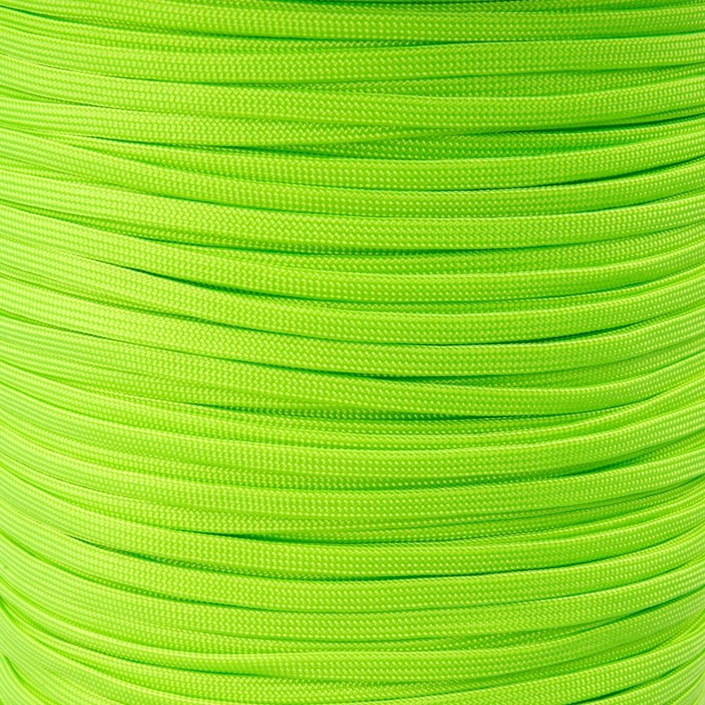 Craft County Coreless 650 Nylon Paracord Wire Cover, Jewelry Making String, or Accessory Cord (Neon Green, 1000 Feet)
