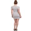 NE PEOPLE Women's Sexy Bodycon Choker Neck Striped Short Sleeve Midi Dress view 3