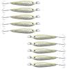 10pcs Glow 1oz Fishing Metal Mega Live Bait Jig with a Super Sharp Treble Hook Realistic 3D Eyes Quality Holographic Finish view 1