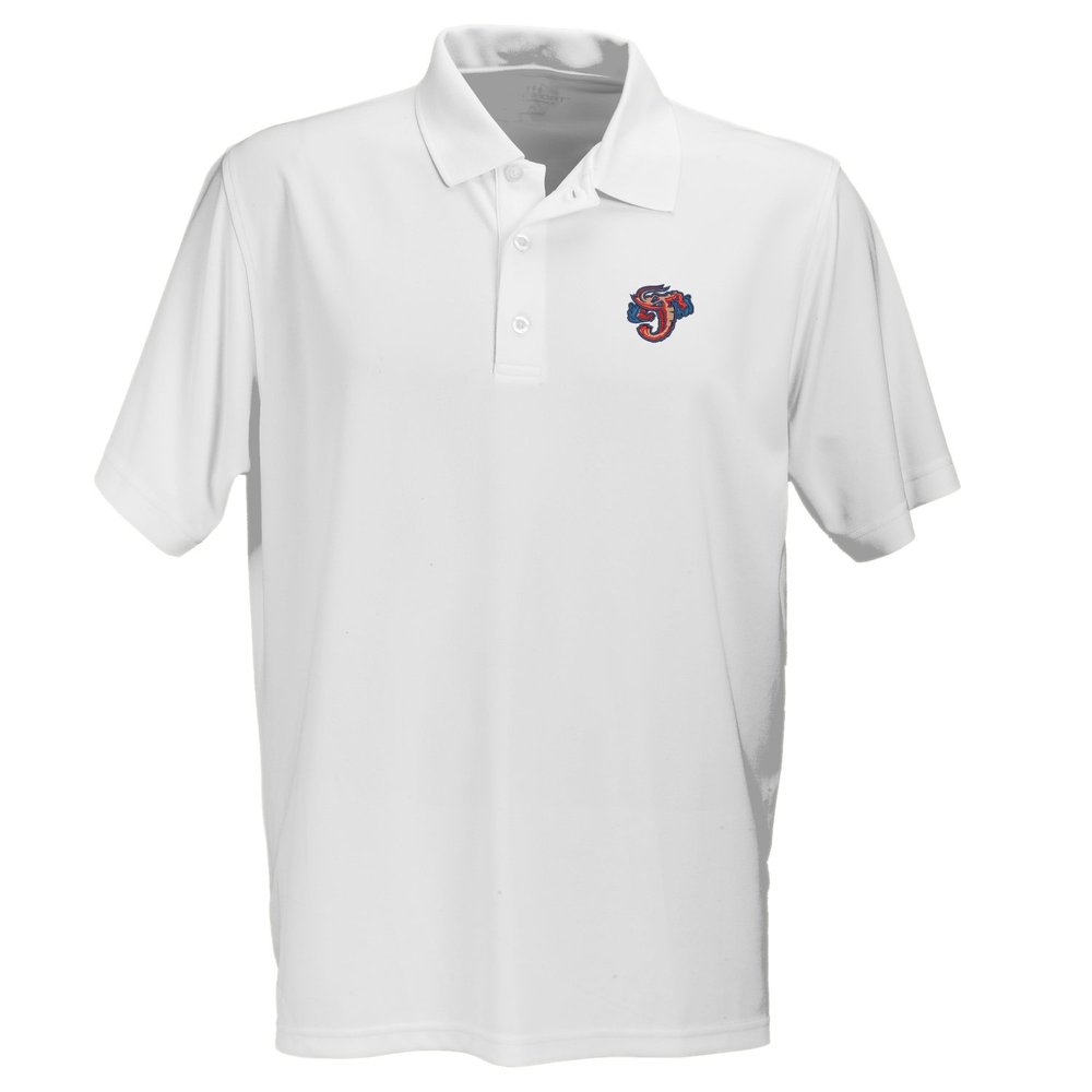 528RC Minor League Baseball Jacksonville Jumbo Shrimp Men's Performance Mesh Polo Shirt, XX-Large, White