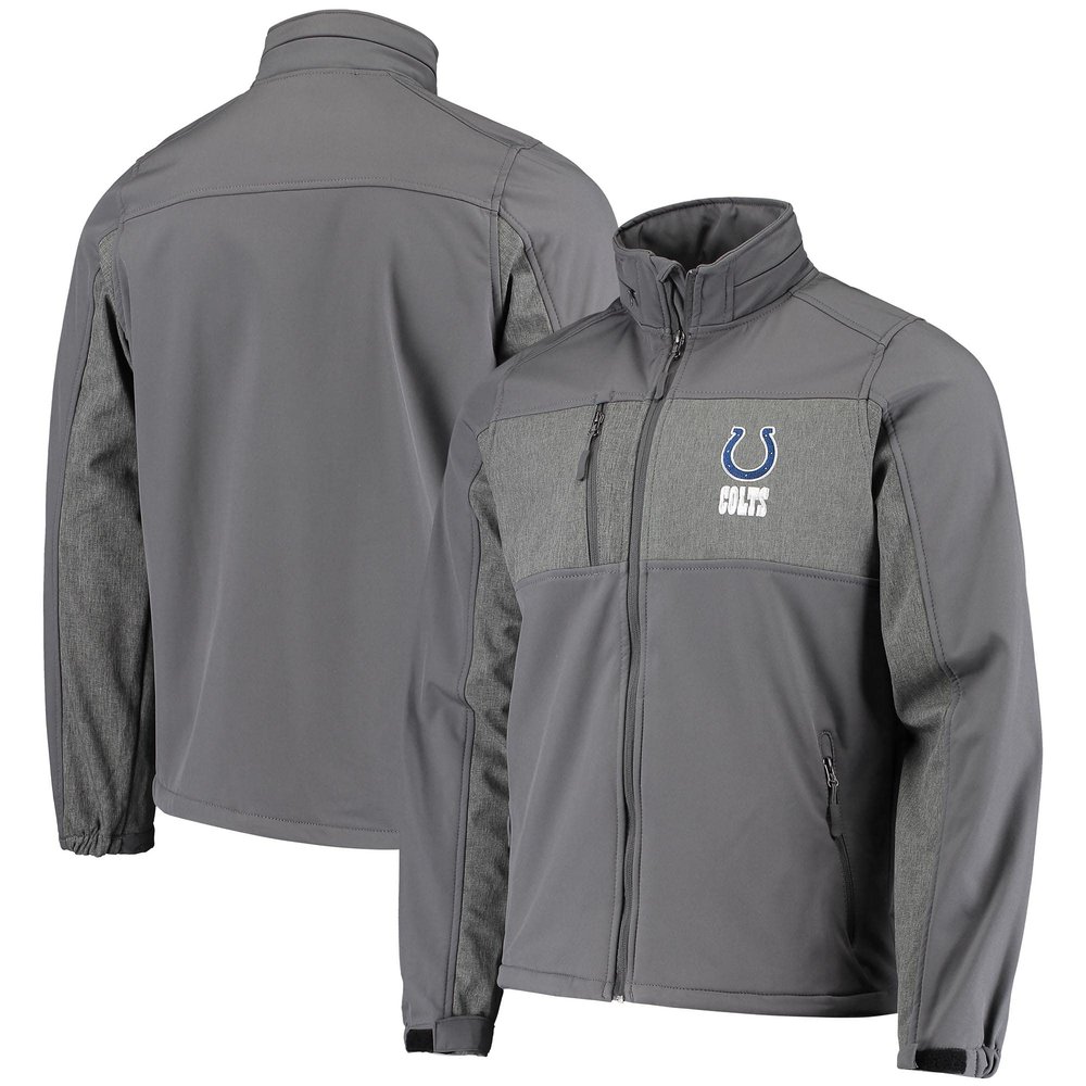 Dunbrooke Men's Graphite Indianapolis Colts Circle Zephyr Softshell Full-Zip Jacket