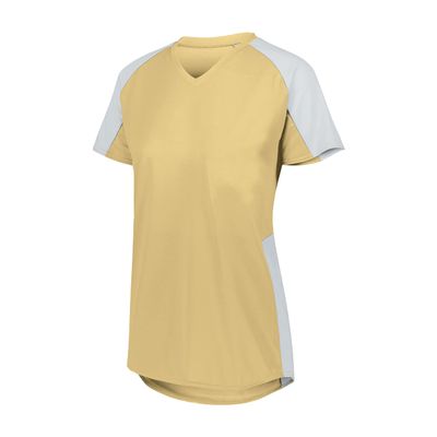 Augusta Sportswear Womens Cutter Softball Jersey, Vegas Gold/White L