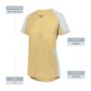 Augusta Sportswear Womens Cutter Softball Jersey, Vegas Gold/White L view 3