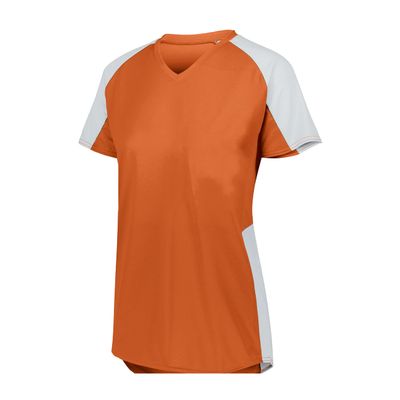 Augusta Sportswear Womens Cutter Softball Jersey, Orange/White M