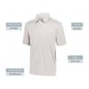 Augusta Sportswear Vital Polo, White, 2XL view 4