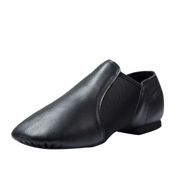 Dynadans Leather Upper Slip-on Jazz Dance Shoe for Women Men's Dance Shoes Black 6.5M