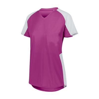 Girls Cutter Jersey Power Pink/White L