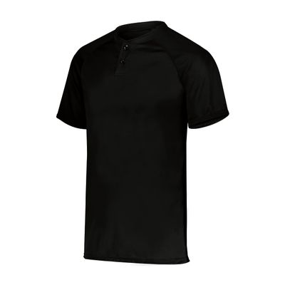 Augusta Sportswear Attain Wicking Two-Button Baseball Jersey Black 4XL