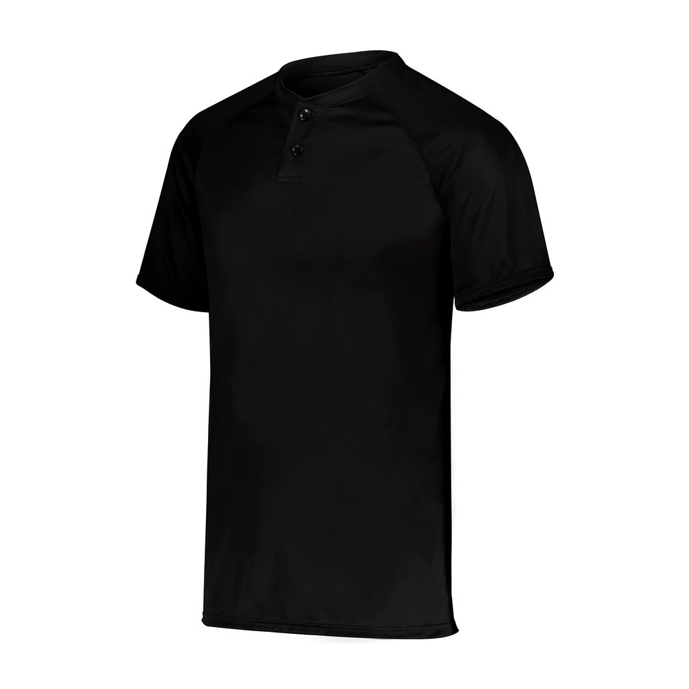Augusta Sportswear Attain Wicking Two-Button Baseball Jersey Black 4XL