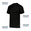 Augusta Sportswear Attain Wicking Two-Button Baseball Jersey Black 4XL view 3